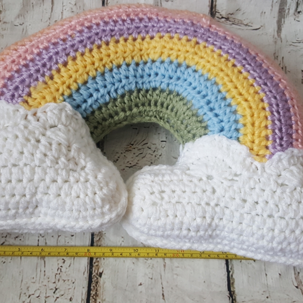 Crochet Rainbow Throw Pillow/Nursery decor - Picture 11 of 16